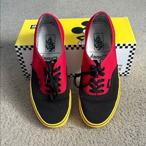 Vans Disney Mickey Red and Yellow Shoes